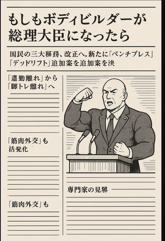 ボディビルダー総理大臣のイメージ