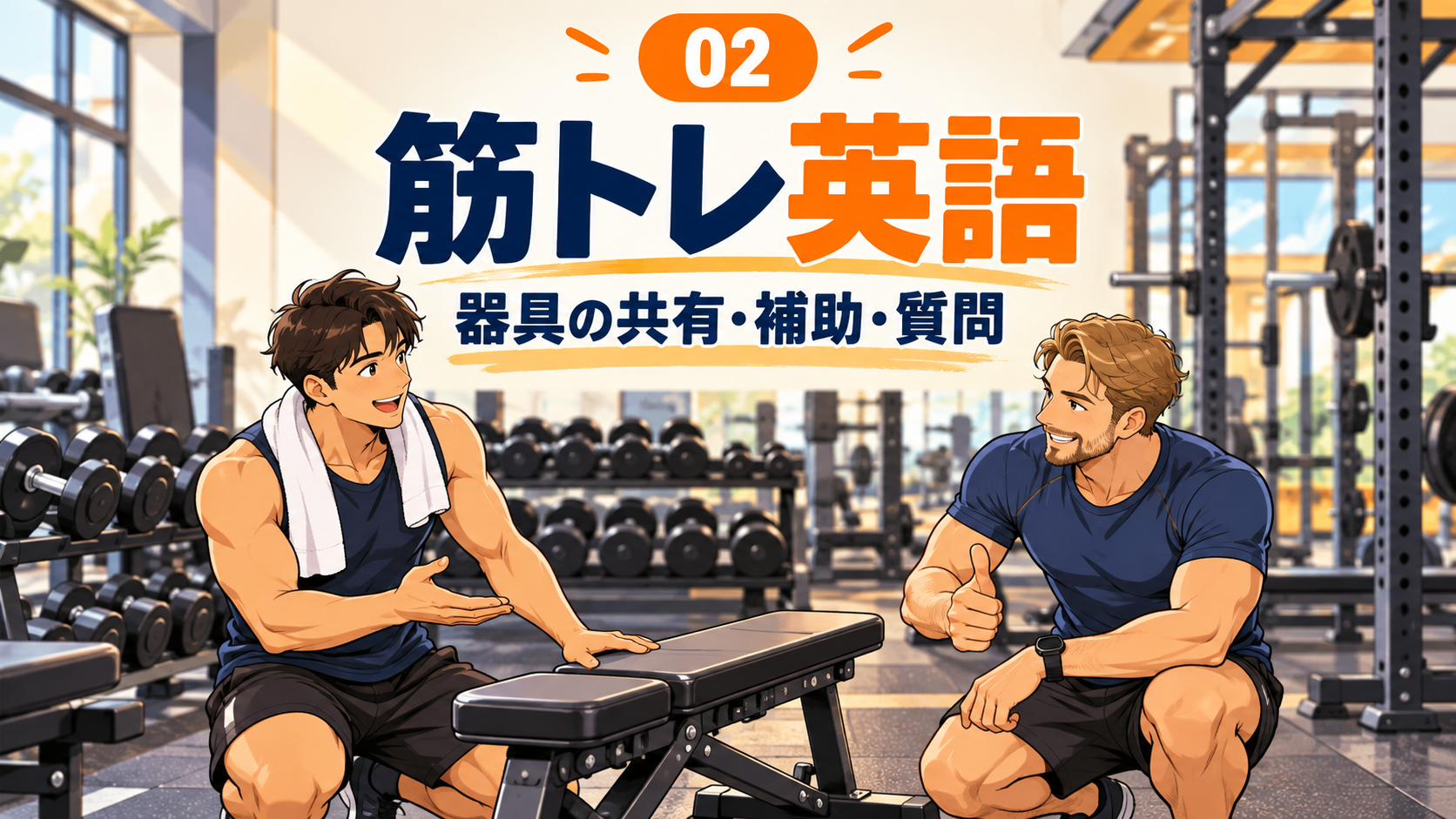 【筋トレ英語】海外ジムで本当に使うフレーズ|器具の共有・補助・スタッフへの質問